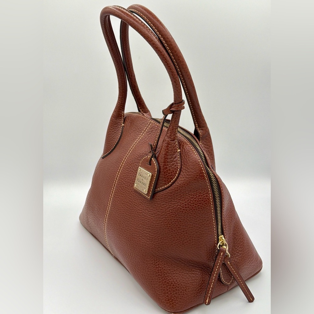 Dooney & Bourke Brown Pebble Leather Shoulder Bag - Picture 3 of 9